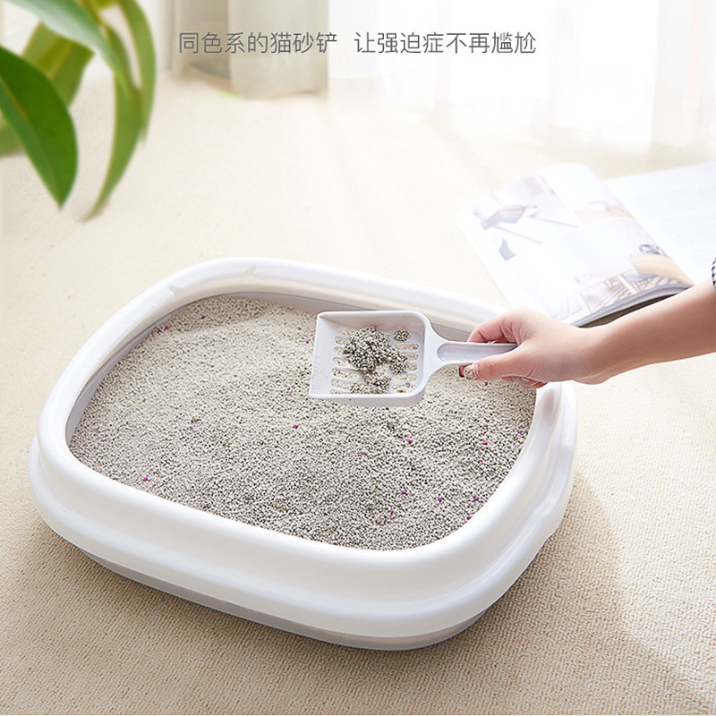 Factory Direct Sales Semi-Closed Cat Litter Box Large Split Open Cat Toilet Anti-Splash Cat Supplies for Free Cat Shovel