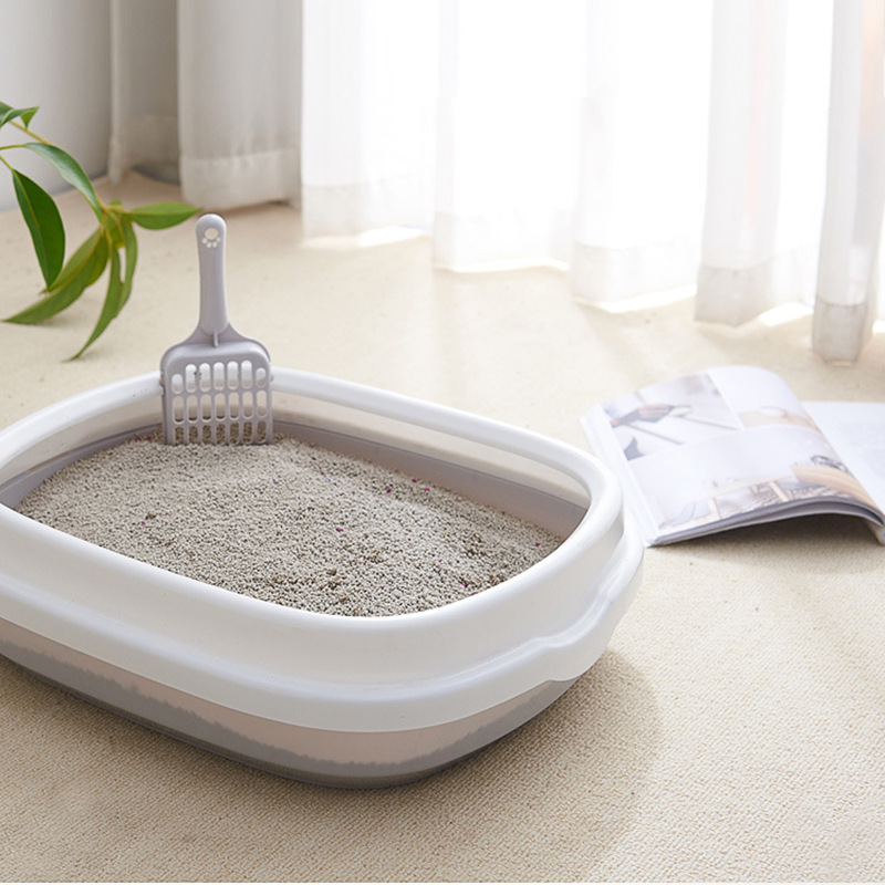 Factory Direct Sales Semi-Closed Cat Litter Box Large Split Open Cat Toilet Anti-Splash Cat Supplies for Free Cat Shovel