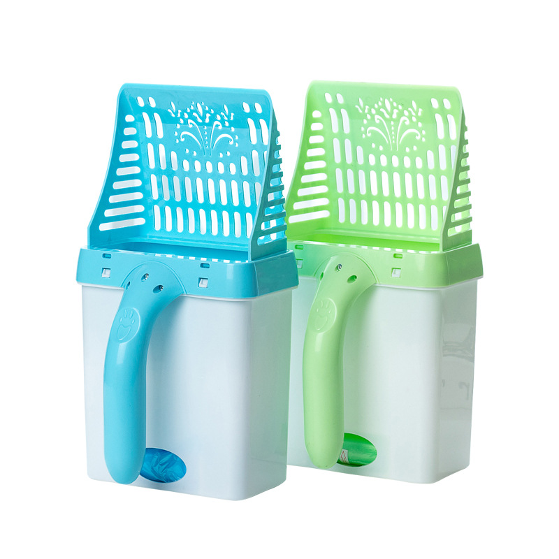 Amazon Hot Integrated Cat Litter Scoop Cat Shit Shovel Set Pet Pooper Scooper Removable Portable Plastic Products
