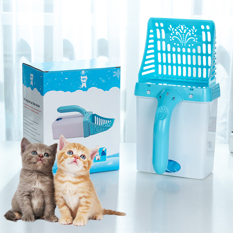 Amazon Hot Integrated Cat Litter Scoop Cat Shit Shovel Set Pet Pooper Scooper Removable Portable Plastic Products
