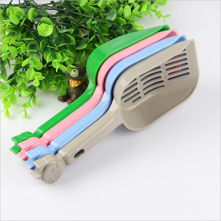 Pet Cleaning Supplies Cat Plastic Cute Shit Shovel Tool Cat Leak-Proof Cat Litter Scoop Portable Hanging Shovel