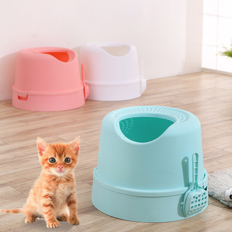 Cat litter to use semi - enclosed splash prevention oval litter to use high pack edge, throwing the Cat toilet to send a Cat litter shovel