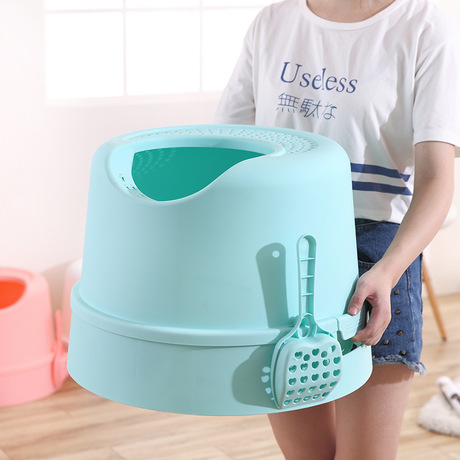 Cat litter to use semi - enclosed splash prevention oval litter to use high pack edge, throwing the Cat toilet to send a Cat litter shovel
