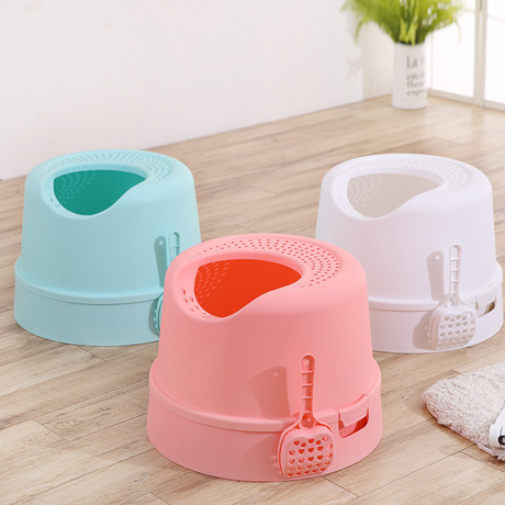 Cat litter to use semi - enclosed splash prevention oval litter to use high pack edge, throwing the Cat toilet to send a Cat litter shovel