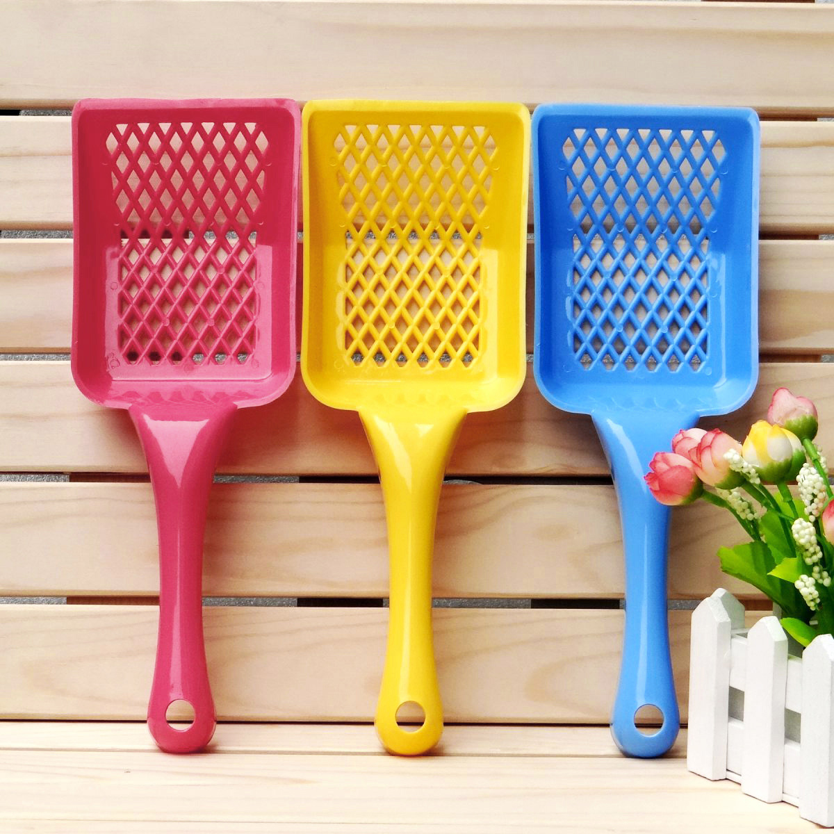Cat Litter Scoop Shovel Long Handle Cat Shit Shovel Toilet Cat Sand Bentonite Large and Small Hole Tofu Cat Litter Special Tool