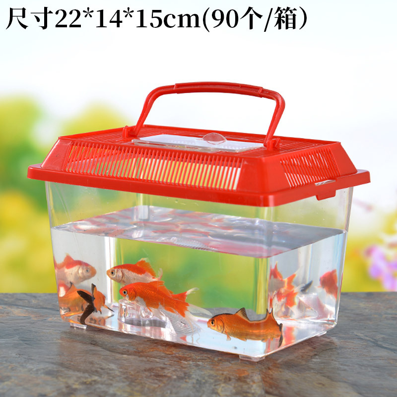 Large Medium and Small Portable Plastic Fish Globe Transparent Turtle Jar Crawler Pet Feeding and Transportation Box