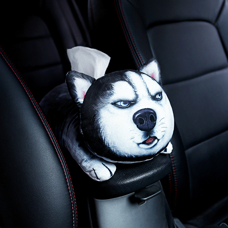 Box Cute Pet Automobile Armrest Box Cover Tissue Dispenser Hanging Car Chair Back Tissue Box Headrest Shoulder Pad