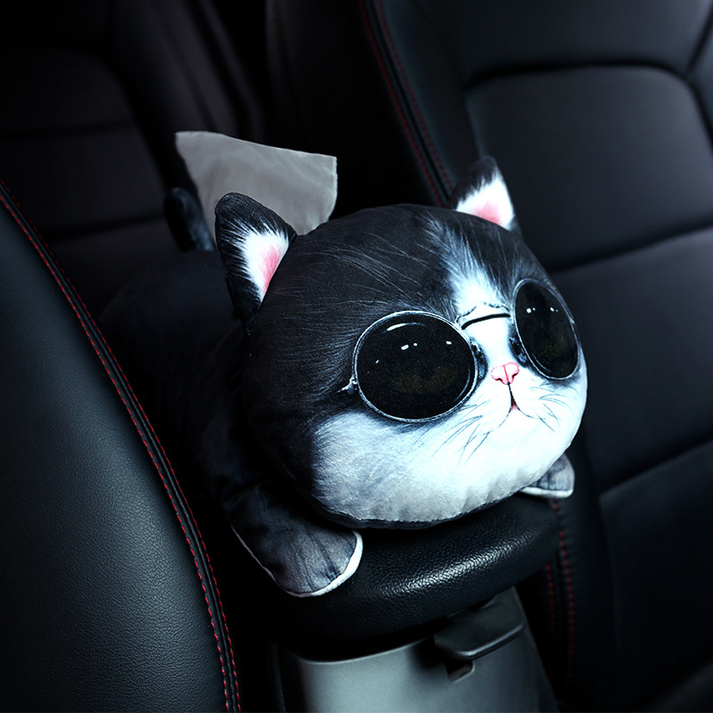 Box Cute Pet Automobile Armrest Box Cover Tissue Dispenser Hanging Car Chair Back Tissue Box Headrest Shoulder Pad