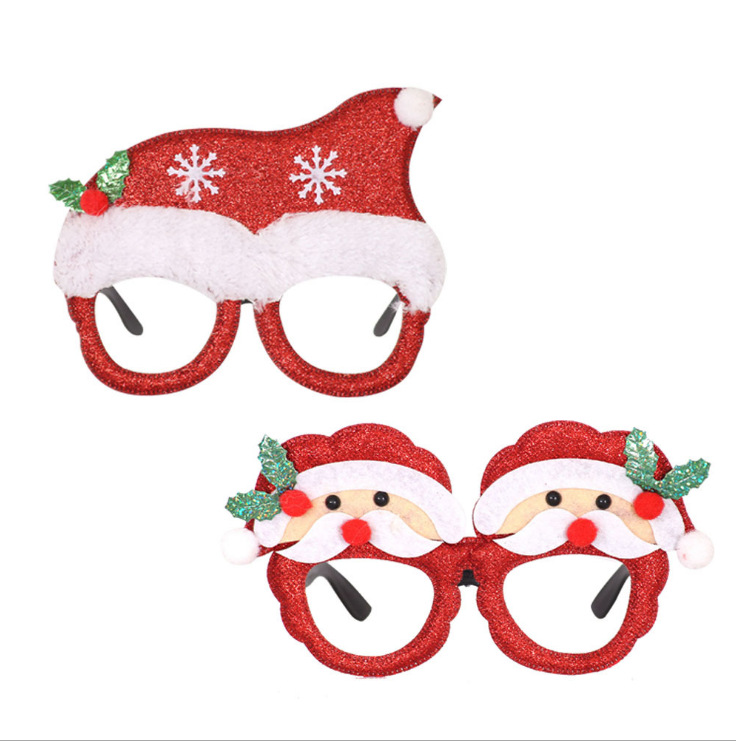 Toy Glasses Christmas Decorations Adult and Children Toy Santa Snowman Antlers Glasses Christmas Decorative Glasses
