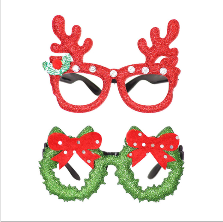 Toy Glasses Christmas Decorations Adult and Children Toy Santa Snowman Antlers Glasses Christmas Decorative Glasses