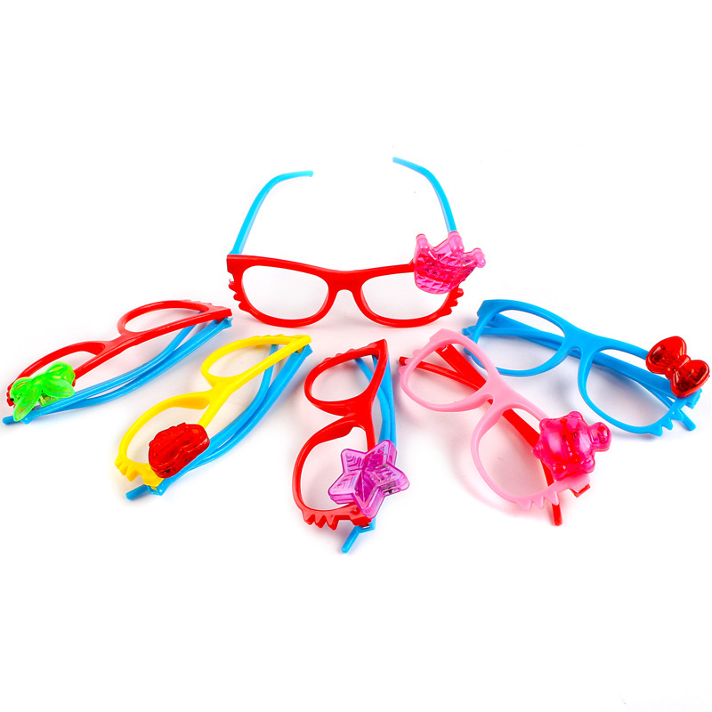 New LED light- Emitting Glasses Children Cartoon Flash Glasses Creative Booth Party Toy Glasses Wholesale Sales