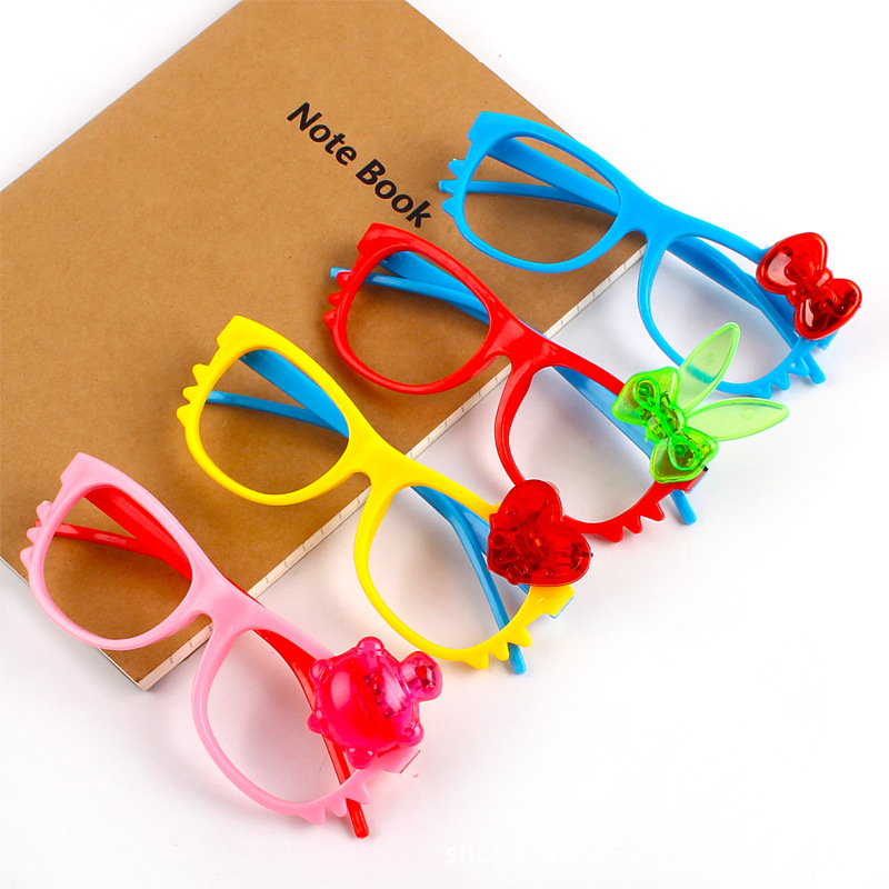 New LED light- Emitting Glasses Children Cartoon Flash Glasses Creative Booth Party Toy Glasses Wholesale Sales