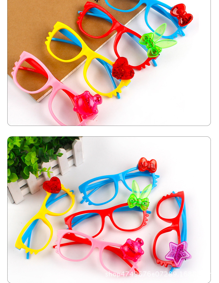 New LED light- Emitting Glasses Children Cartoon Flash Glasses Creative Booth Party Toy Glasses Wholesale Sales