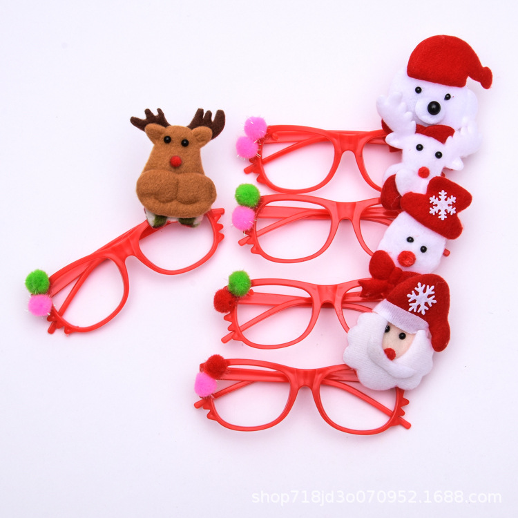 Christmas Hot Sale Glowing Christmas Glasses Christmas Decorations Cartoon Glasses Frame Small Gifts Toy Glasses