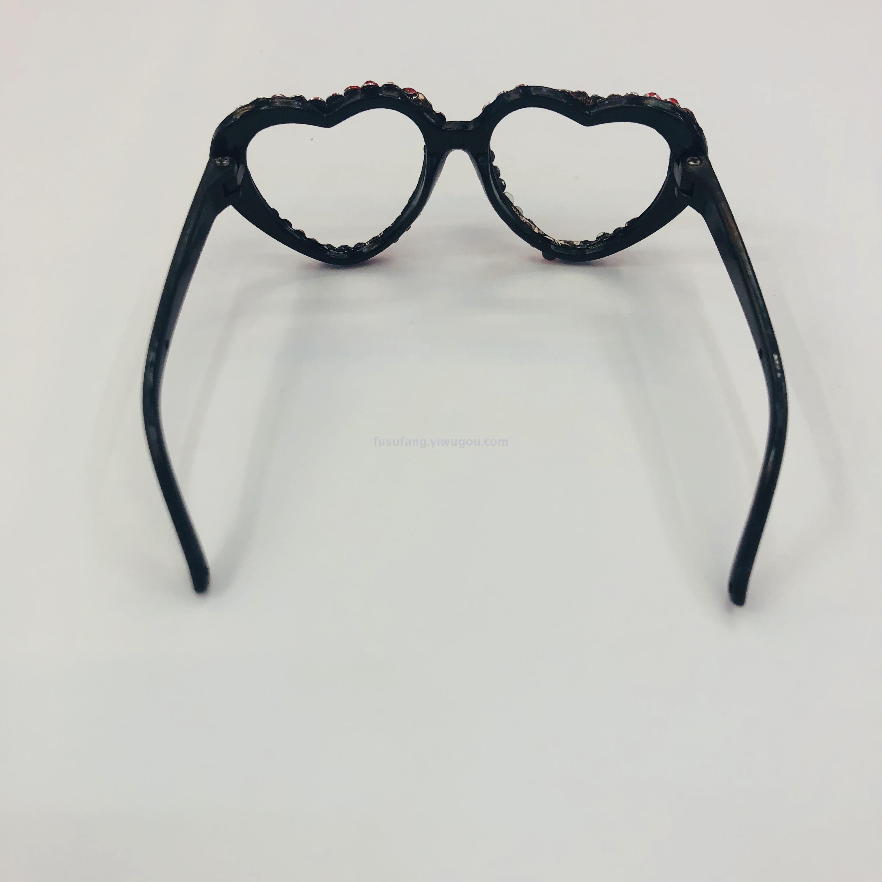 Pet decoration crafts peach heart set diamond small glasses toy glasses accessories glasses 147