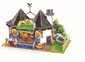 Big 4 bubble template solid puzzle, 3D jigsaw fruit shop 298-8