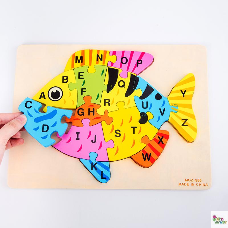 Dimensional jigsaw children boys and girls early education educational toys traffic animals alphanumeric wooden puzzle board