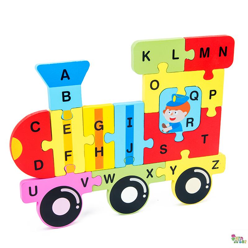 Dimensional jigsaw children boys and girls early education educational toys traffic animals alphanumeric wooden puzzle board