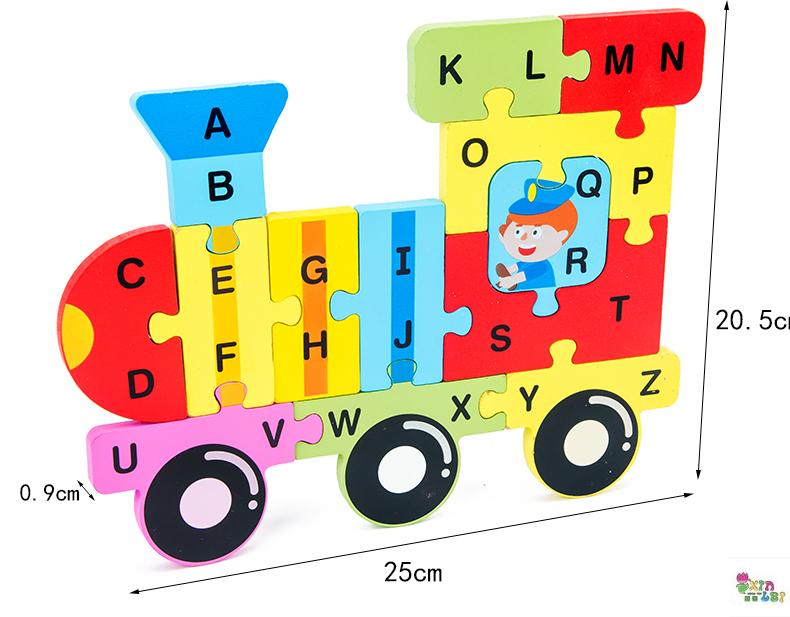 Dimensional jigsaw children boys and girls early education educational toys traffic animals alphanumeric wooden puzzle board