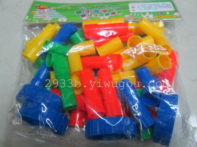 Plastic building block toys spell round tube insert building blocks children's jigsaw puzzles