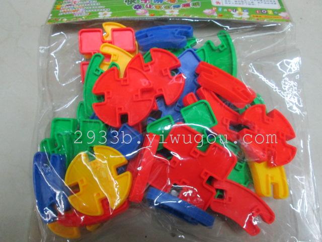 Plastic building block toys spell round tube insert building blocks children's jigsaw puzzles
