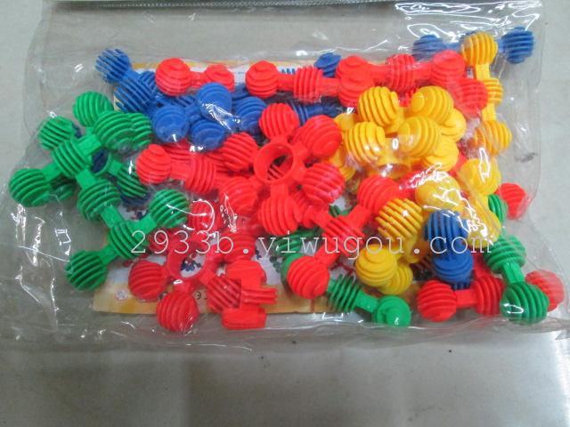 Plastic building block toys spell round tube insert building blocks children's jigsaw puzzles