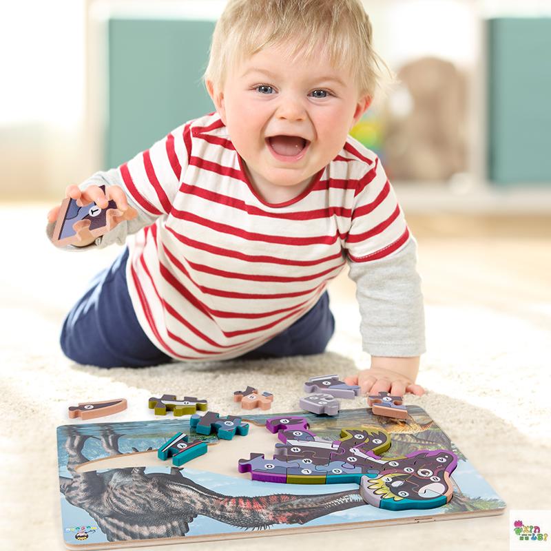 Wooden jigsaw dinosaur child boy and girl puzzle puzzle intelligence development early education toys 3-6 years old