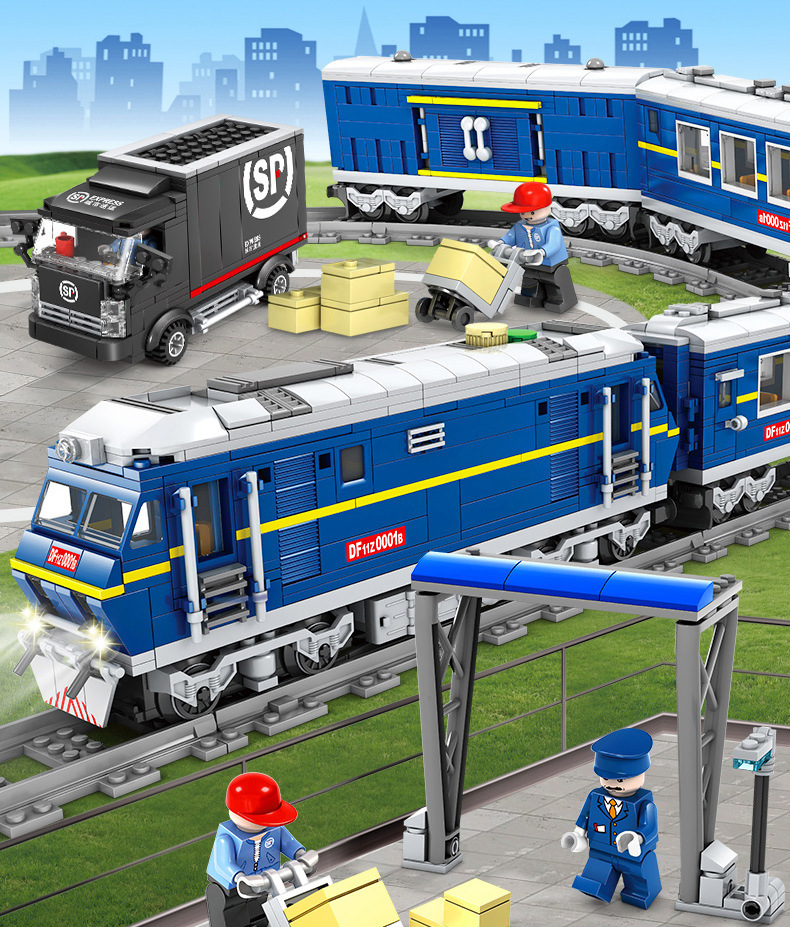 Kazi 98219-20 Electric Rail Train Dongfeng Diesel Diesel Locomotive Children Assembling Building Blocks Train Toy Kazi 98219-20 Electric Rail Train Dongfeng Diesel Diesel Locomotive Children Assembling Building Blocks Train Toy