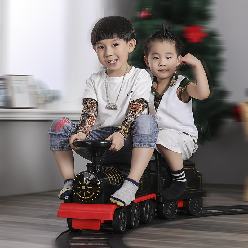 Small Train Electric Rail Car Child Baby Walker Portable Stroller Toy Car for 3 Years Old Wholesale