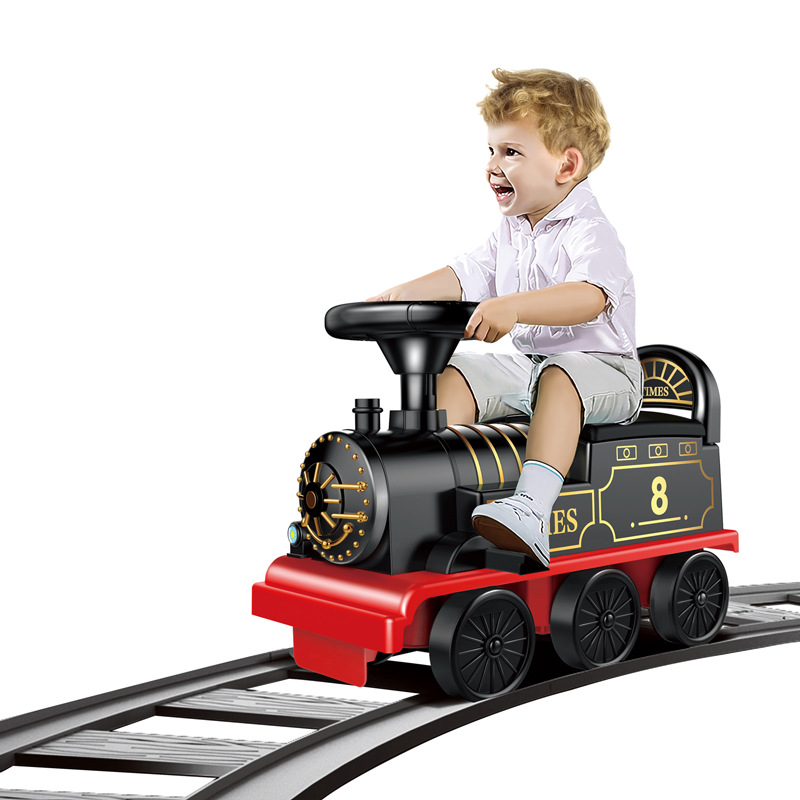 Small Train Electric Rail Car Child Baby Walker Portable Stroller Toy Car for 3 Years Old Wholesale
