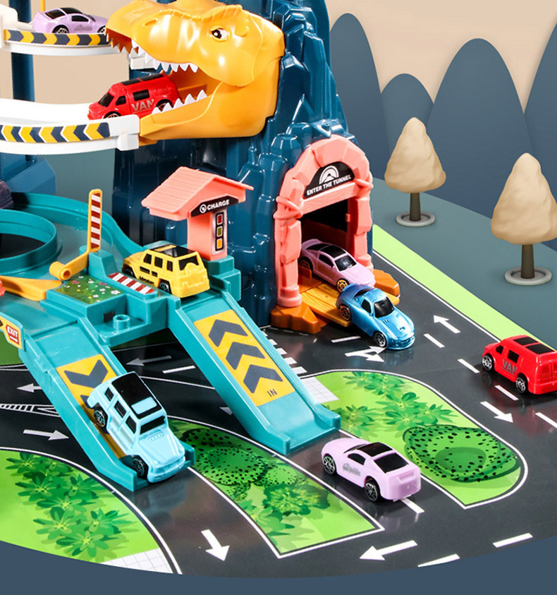 Train Toy Dinosaur Panshan Rail Car Small Train Entrance Adventure Car Parking Lot Children's Toy Boy 3 Years Old 4 Baby