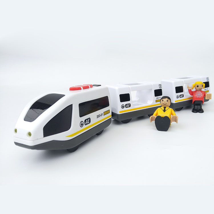 Zhilemiao Magnetic Electric Remote Control Train Compatible with Thomas Wooden Track Train Power Car Head Toy