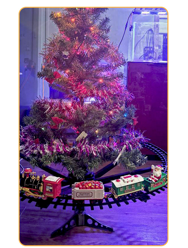 Foreign Trade Electric Christmas Train Electric Sound and Light Hanging Train Toy Foreign Trade Electric Christmas Train Electric Sound and Light Hanging Train Toy