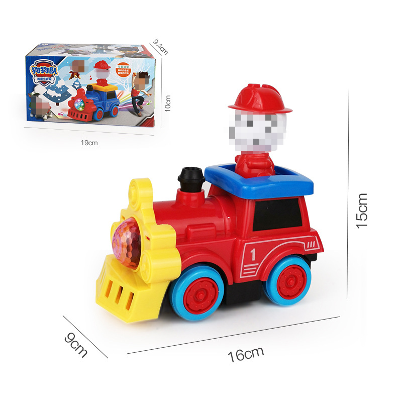 Light-Emitting Toy Small Train Electric Universal Wheel Colorful Light Model Children&#039;s Car Stall Toy