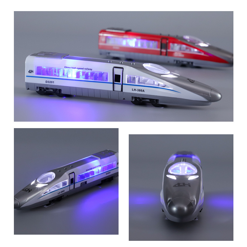 Linghui Simulation Inertia Green Leather Train with Sound and Light Children Boys&#039; Train Toy