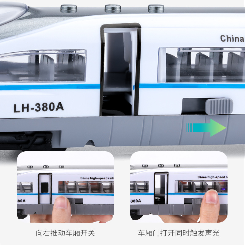 Linghui Simulation Inertia Green Leather Train with Sound and Light Children Boys&#039; Train Toy