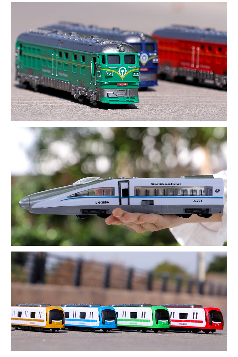 Linghui Simulation Inertia Green Leather Train with Sound and Light Children Boys' Train Toy Linghui Simulation Inertia Green Leather Train with Sound and Light Children Boys' Train Toy
