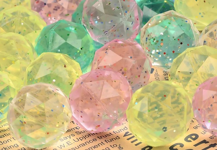 No. 32 Rubber Bouncy Ball Transparent Diamond Rhombus Bouncing Ball One Yuan Gashapon Machine Special-Purpose Ball Will Be Floating Ball No. 32 Rubber Bouncy Ball Transparent Diamond Rhombus Bouncing Ball One Yuan Gashapon Machine Special-Purpose Ball Will Be Floating Ball
