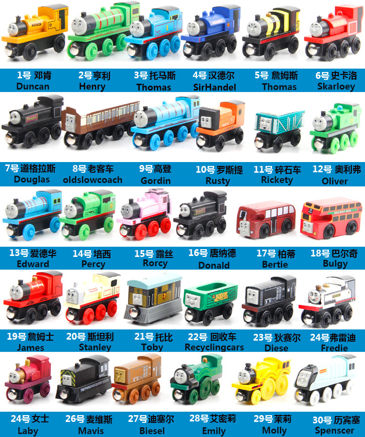 Wooden Magnetic Train Children&#039;s Rail Car Model Toy Cake Decoration Supplies