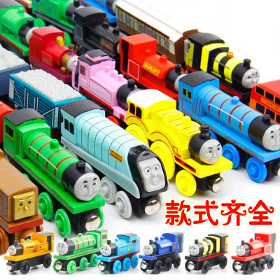 Wooden Magnetic Train Children&#039;s Rail Car Model Toy Cake Decoration Supplies