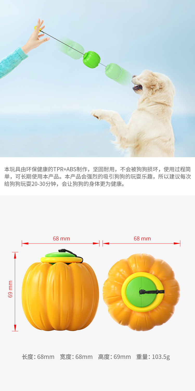 Pet Supplies Cross-Border Amazon Hot Sale Pumpkin Elastic Ball Dog Toy Bouncy Ball