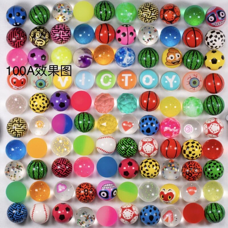 Victor No. 32 100a Elastic Ball Factory Direct Sales One Yuan Gashapon Machine Bouncing Ball Children&#039;s Toys Bouncy Ball