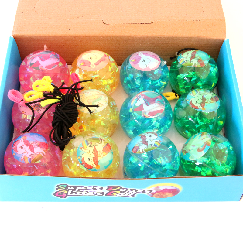Bouncy ball bouncy ball colorful bouncy ball glitter toy unicorn multicolored