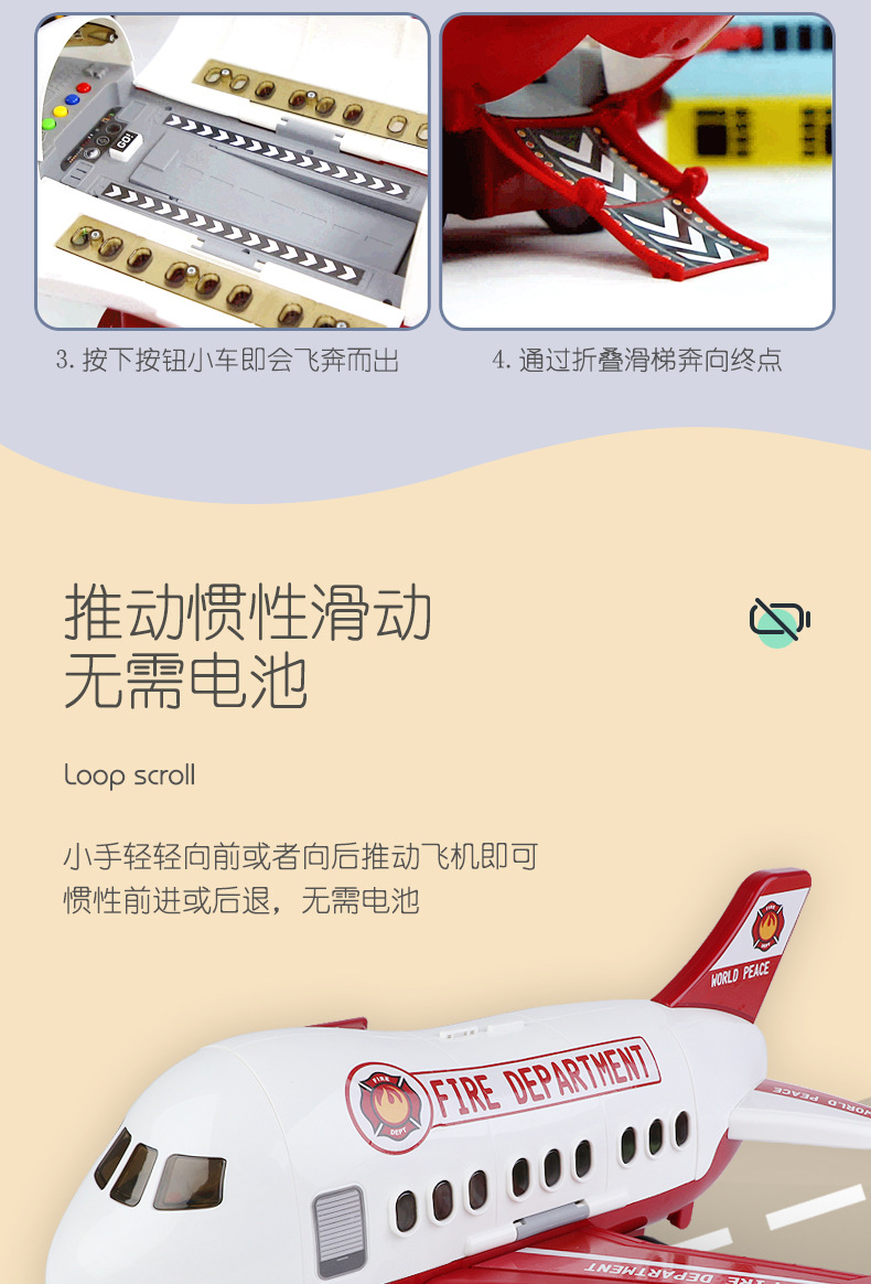 Large Aircraft Toys Children Inertial Vehicle Model Storage Plane Toy