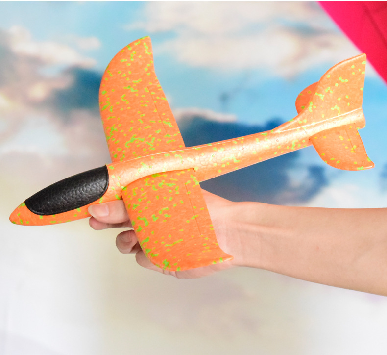 Factory Wholesale Toy Model Bubble Plane 48cm Hand Throw Plane Model Airplane Children Glider Luminous Toys