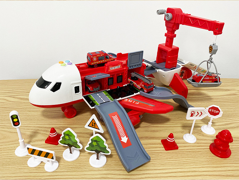 Children's Toy Catapult Track Storage Inertial Aircraft with Metal Car Music Early Plane Toy Children's Toy Catapult Track Storage Inertial Aircraft with Metal Car Music Early Plane Toy