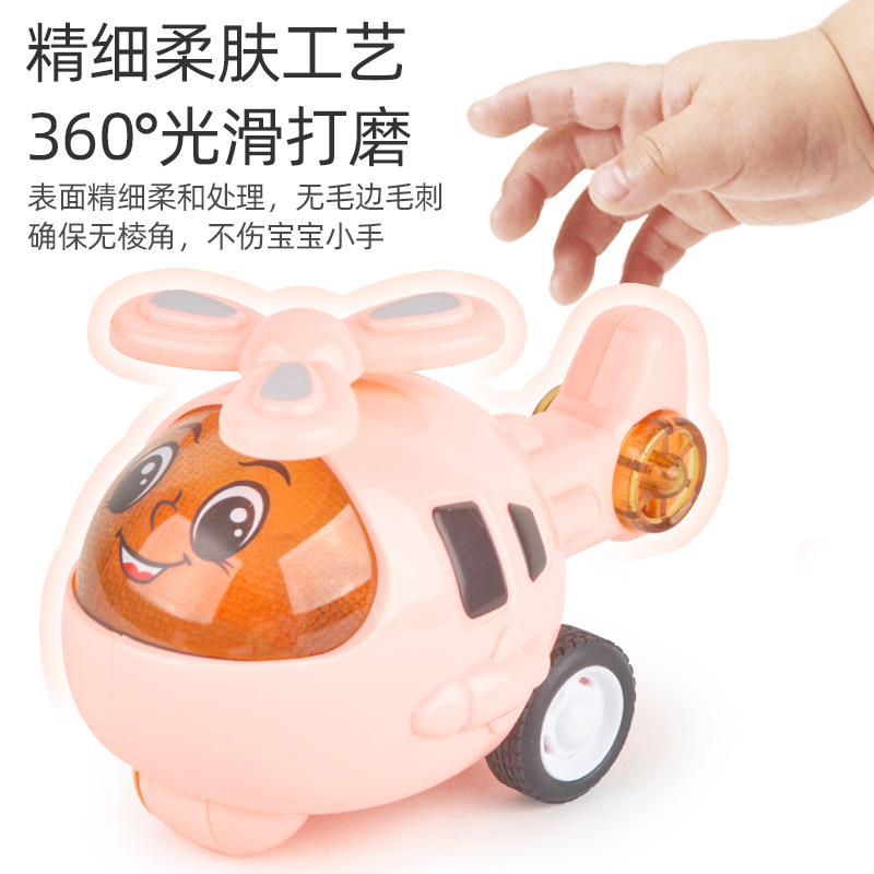 Tiktok Red Children Cartoon Inertia Helicopter Airplane Boy Toy Model Night Plane Toy
