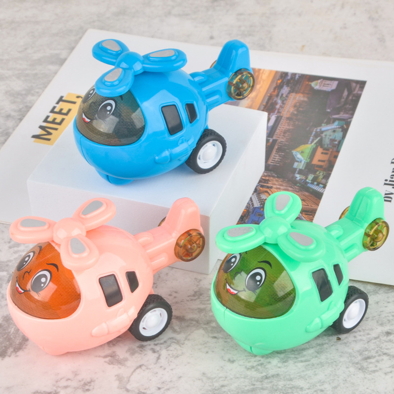 Tiktok Red Children Cartoon Inertia Helicopter Airplane Boy Toy Model Night Plane Toy