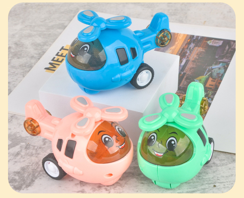 Tiktok Red Children Cartoon Inertia Helicopter Airplane Boy Toy Model Night Plane Toy