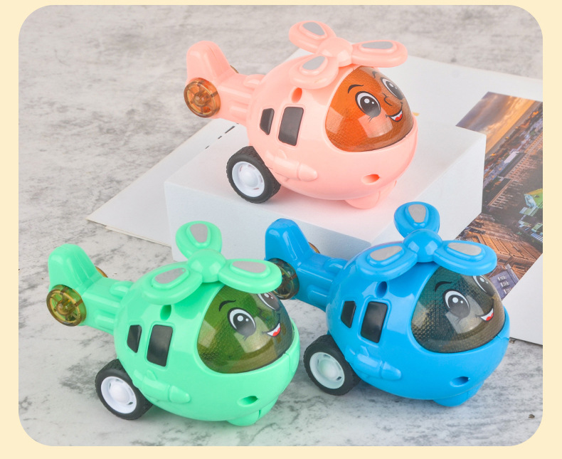 Tiktok Red Children Cartoon Inertia Helicopter Airplane Boy Toy Model Night Plane Toy